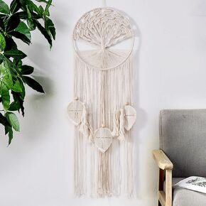 EasyBravo Tree of Life Dream Catcher Macrame Wall Hanging Boho Dream Catchers for Vintage Wedding Home Decorations (Feather) in Saudi Arabia