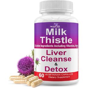 Liver Cleanse Detox & Repair Silymarin Milk Thistle Extract 1000mg High Potency Liver Focus Supplement for Weight Loss with 22 Ingredients - Natural Detoxifier & Regenerator Liver Support & Rescue in Saudi Arabia
