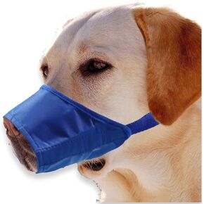 Soft Nylon Muzzle to Prevent Biting, Barking & Chewing - Breathable, Adjustable Loop Pet Muzzle for Small to Large Dogs - Safety Protection (4# M, Yellow)