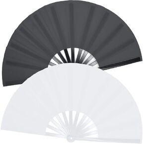 OMyTea Large Rave Clack Folding Hand Fans for Men/Women - Chinese Japanese Kung Fu Tai Chi Handheld Fans - for EDM, Music Festival, Club, Event, Party, Dance, Performance, Decoration (Pink, 2 Packs) in Kuwait