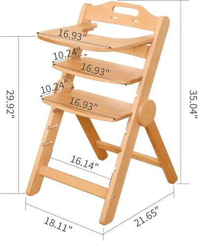 كرسي مرتفع ووسادة من أرنب رستلر مع صينية، كراسي عالية خشبية قابلة للتحويل للأطفال الرضع والصغار، كرسي مرتفع قابل للطي مع حزام أمان بخمس نقاط، سهل التنظيف، 6 أشهر حتى 200 رطل in Kuwait