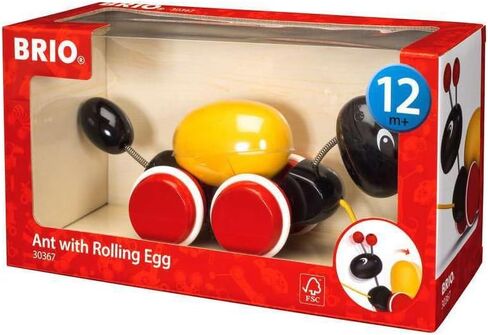Brio Infant &Toddler 30367 - Pull Along Ant Wood Toy with Moving Egg for Kids Ages 1 and Up in Saudi Arabia