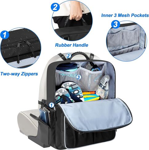 منظمات وتخزين القوارب المقاومة للماء من GRAOSO، حقيبة حمل للمقعد الخلفي للقارب بمقبض مطاطي وحزام خلفي قابل للتعديل، جيوب متعددة لإكسسوارات القوارب، أسود in Kuwait