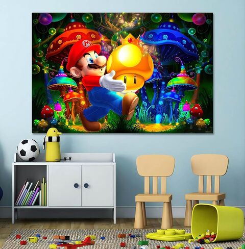 Feyigy Super Mario Tapestry -Mario Room Decor-Mario Birthday Party Supplies - Mario Backdrop -Mario Party Decorations-Kids Room Decor Anime Tapestry 59x40 In in Saudi Arabia