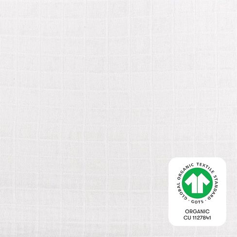 ملاءة سرير بيبيليتو من القطن العضوي بنسبة 100% لجميع المراحل، معتمدة من GOTS، ملائمة 360 درجة، نسيج موسلين فائق النعومة وجيد التهوية - أبيض سادة in Kuwait