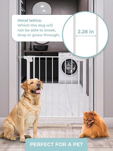 بوابة آمنة للأطفال للمشي من خلال المداخل مع إغلاق تلقائي، تناسب فتحات مقاس 29.9 بوصة - 32.3 بوصة، بوابات معدنية للحيوانات الأليفة للكلاب، طقم تثبيت بالضغط ومجموعة تثبيت على الحائط، المشي عبر بوابات الأطفال للأطفال والصغار in Kuwait