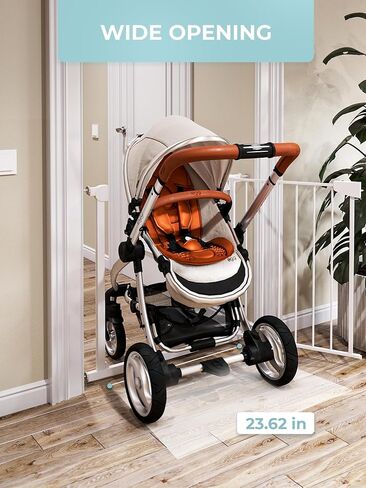 بوابة آمنة للأطفال للمشي من خلال المداخل مع إغلاق تلقائي، تناسب فتحات مقاس 29.9 بوصة - 32.3 بوصة، بوابات معدنية للحيوانات الأليفة للكلاب، طقم تثبيت بالضغط ومجموعة تثبيت على الحائط، المشي عبر بوابات الأطفال للأطفال والصغار in Kuwait