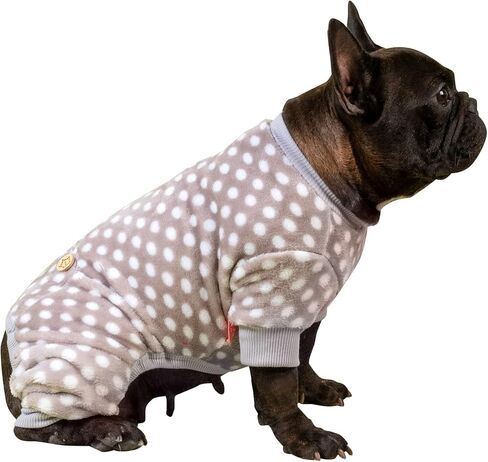 KYEESE Dog Pajamas Polka Dot Soft Material Stretchable Jumpsuit 4 Legs Dogs Pjs Onesie Soft Velvet in Kuwait