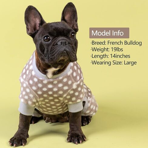 KYEESE Dog Pajamas Polka Dot Soft Material Stretchable Jumpsuit 4 Legs Dogs Pjs Onesie Soft Velvet in Kuwait