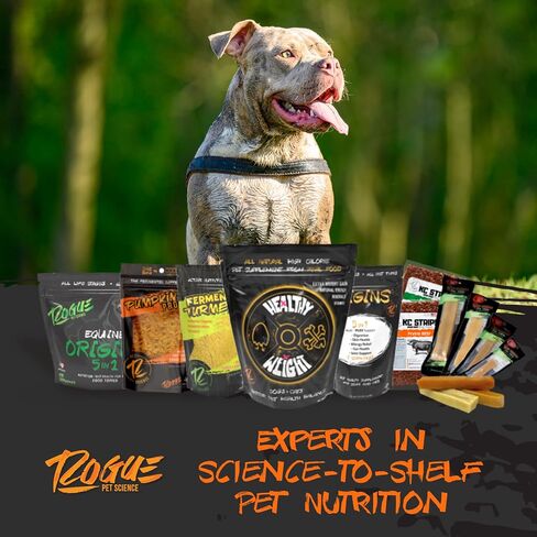 الوزن الصحي من ROGUE PET SCIENCE - مكسب الوزن الطبيعي للكلاب - طعام الكلاب اللذيذ عالي السعرات الحرارية وطعام القطط - يدعم زيادة الوزن وصحة الأمعاء والهضم - يساعد على توفير الطاقة الطبيعية (2 رطل) in Kuwait