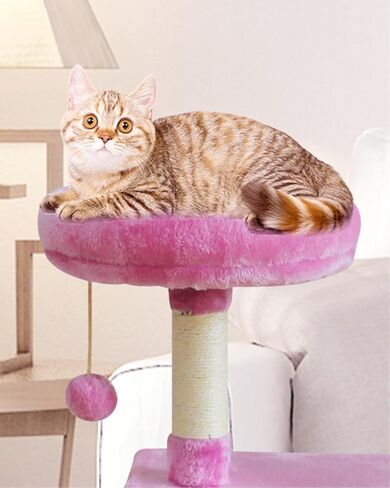 10FEN Cute Cat Tree Kitten Cat Tower for Indoor Cat Condo Sisal Scratching Posts with Jump Platform Cat Furniture Activity Center Play House Pink in Kuwait