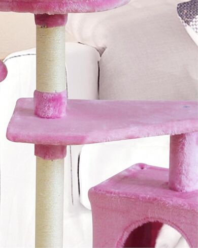 10FEN Cute Cat Tree Kitten Cat Tower for Indoor Cat Condo Sisal Scratching Posts with Jump Platform Cat Furniture Activity Center Play House Pink in Kuwait