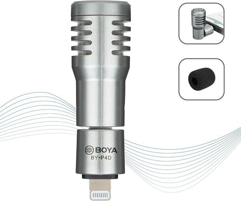 BOYA External Microphone for iPhone iPad iPod iOS, Portable Omnidirectional Mini Plug Play Lightning Microphone for Podcast Vlog YouTube TikTok Video Recording in Saudi Arabia