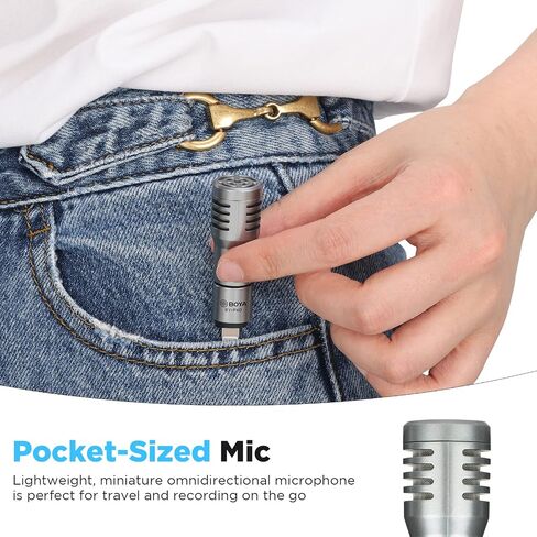 BOYA External Microphone for iPhone iPad iPod iOS, Portable Omnidirectional Mini Plug Play Lightning Microphone for Podcast Vlog YouTube TikTok Video Recording in Saudi Arabia