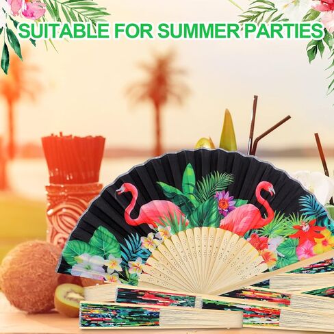 36 Pcs Havana Nights Folding Hand Fans Bulk for Cuban Party Decorations Tropical Nights Folding Fans Hawaiian Hibiscus Luau Hand Folding Fans for Summer Aloha Luau Tiki Wedding Themed Party Supplies in Saudi Arabia