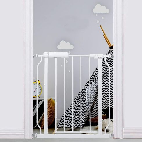 Narrow Baby Gate 24.4-29 Inch Wide Stairs Tension Pet Dog Gates Indoor for Doorways No Drilling Pressure Mounted Metal Pet Gates for Kids in Saudi Arabia
