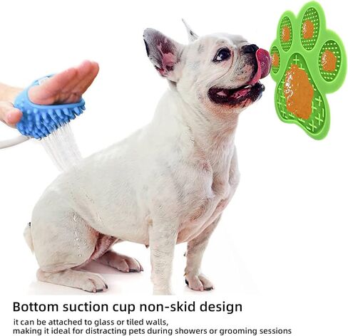 Dog Slow Food mat,Tray | Slow Feeder Dog Bowls | Licking Mat for Dogs with Suction Cups | Dog Peanut Butter Lick Pads with Scraper, Perfect for Bathing, Grooming Useful for Distracting Pets （Green） in Kuwait