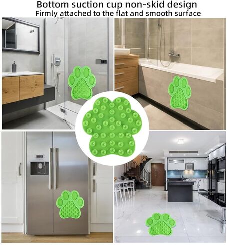 Dog Slow Food mat,Tray | Slow Feeder Dog Bowls | Licking Mat for Dogs with Suction Cups | Dog Peanut Butter Lick Pads with Scraper, Perfect for Bathing, Grooming Useful for Distracting Pets （Green） in Kuwait