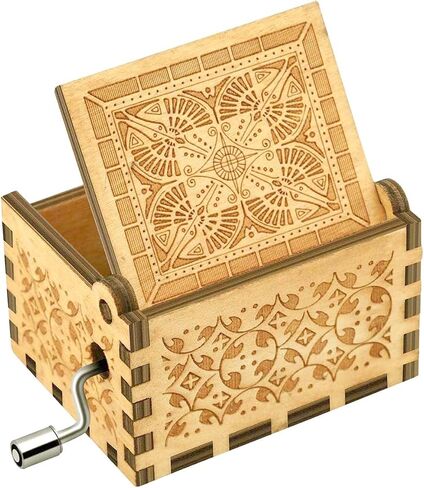 Pursuestar Over The Rainbow Wood Music Box، كرنك اليد محفورة خمر صندوق موسيقي خشبي هدية لعيد ميلاد عيد الحب الزفاف عيد الميلاد السنة الجديدة in Kuwait