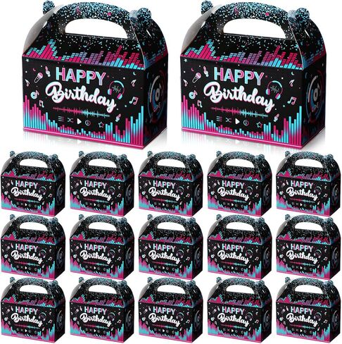 24 Pcs Music Birthday Party Decorations Music Candy Boxes Birthday Treat Boxes Music Party Favors Music Themed Birthday Party Goodie Boxes Cardboard Gift Boxes for Birthday Social Media Music Party in Kuwait