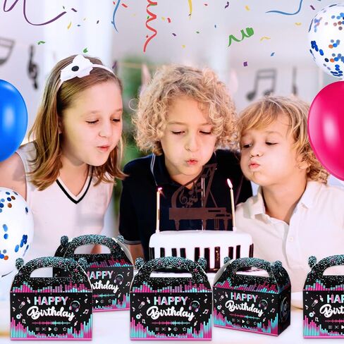 24 Pcs Music Birthday Party Decorations Music Candy Boxes Birthday Treat Boxes Music Party Favors Music Themed Birthday Party Goodie Boxes Cardboard Gift Boxes for Birthday Social Media Music Party in Kuwait