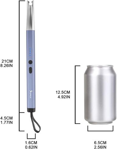 SUPRUS Candle Lighter Electric Arc Lighter Rechargeable USB Lighter Extra Long Lighter Flameless Plasma Windproof with LED Light for Home Kitchen BBQ (Black) in Kuwait