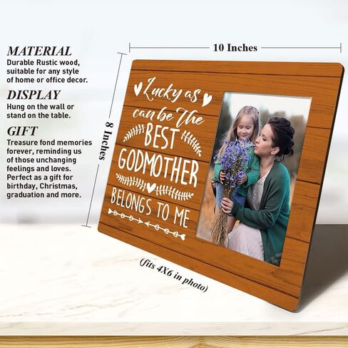 Godmother Picture Frame Gifts, Best Godmother Belongs to Me, Mother's Day Gifts for Godmother, Birthday Christmas Thanksgiving Gift for Godmother, Godmother Gifts from Godchild Baby Goddaughter Godson in Saudi Arabia