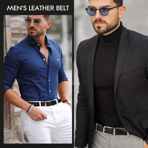 حزام فستان رجالي من BELTROAD أحزمة جلدية للرجال جينز عمل كاجوال للجولف للرجال حزام جلد كلاسيكي هدايا عيد الميلاد in Kuwait
