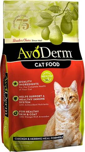 AvoDerm Chicken & Herring Meal Adult Dry Cat Food, 11lb bag in Kuwait
