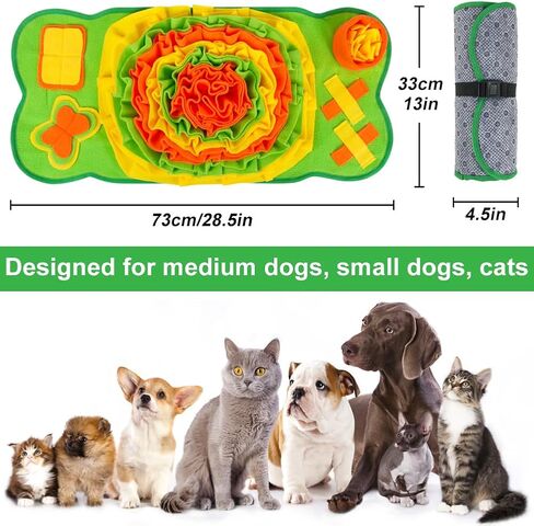 Vivifying Snuffle Mat, Soft Fleece Sniff Mat for Small Dogs and Cats Slow Eating and Keep Busy, Dog Enrichment Toys to Help Mental Stimulation and Natural Foraging Skills in Kuwait