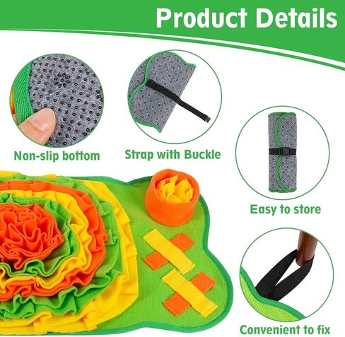 Vivifying Snuffle Mat, Soft Fleece Sniff Mat for Small Dogs and Cats Slow Eating and Keep Busy, Dog Enrichment Toys to Help Mental Stimulation and Natural Foraging Skills in Kuwait