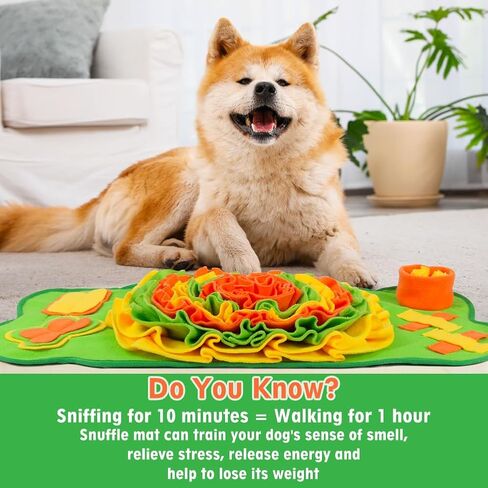 Vivifying Snuffle Mat, Soft Fleece Sniff Mat for Small Dogs and Cats Slow Eating and Keep Busy, Dog Enrichment Toys to Help Mental Stimulation and Natural Foraging Skills in Kuwait