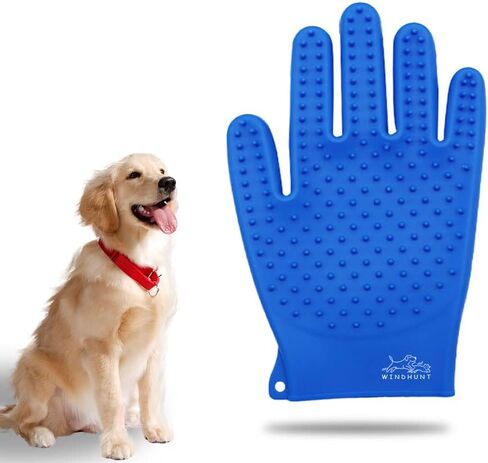 Ｗindhunt Pet Grooming Glove,Cat Bathing Supplies,Dog Brush for Shedding,Silicone Dog Hair Remover,1 Pack in Kuwait