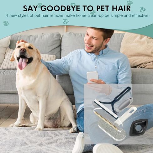 Pet Hair Remover for Couch, Cat Dog Hair Remover Brush for Car Carpet, Reusable Pet Fur Remover, Lint Brushes Pet Hair Scraper Tool for Furniture, Clothes in Saudi Arabia