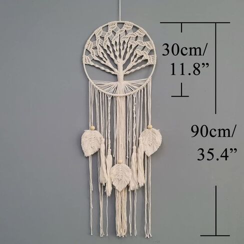 شجرة الحياة EasyBravo Dream Catcher Macrame للتعليق على الحائط Boho Dream Catchers لديكورات منزلية لحفلات الزفاف العتيقة (ريش) in Saudi Arabia