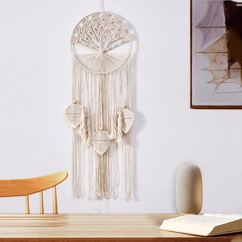 شجرة الحياة EasyBravo Dream Catcher Macrame للتعليق على الحائط Boho Dream Catchers لديكورات منزلية لحفلات الزفاف العتيقة (ريش) in Saudi Arabia