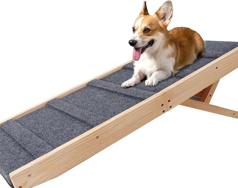 PMIXO Foldable Pet Ramps for Medium and Small Dogs - Bed & Car Dog Stairs with Easy-Clean Paw-Friendly Surface in Kuwait