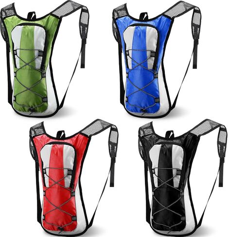 4 Pcs Hydration Backpack for 2 Liter Bladder Hydration Pack Backpack Lightweight Water Backpack Outdoor Sports Cycling Biking Running Climbing Travelling Men Women,Water Bladder Not Included in Saudi Arabia