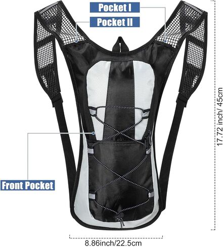 4 Pcs Hydration Backpack for 2 Liter Bladder Hydration Pack Backpack Lightweight Water Backpack Outdoor Sports Cycling Biking Running Climbing Travelling Men Women,Water Bladder Not Included in Saudi Arabia