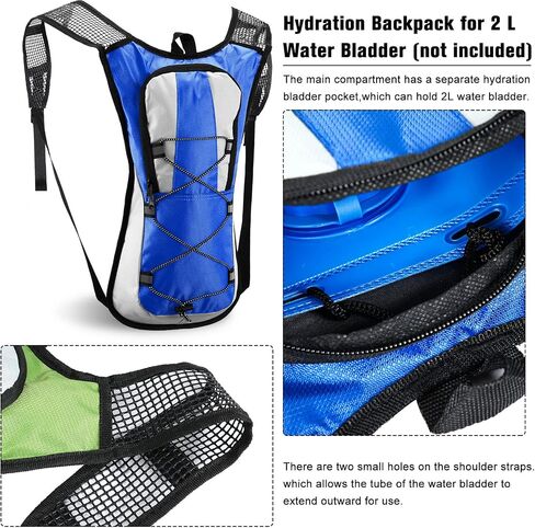4 Pcs Hydration Backpack for 2 Liter Bladder Hydration Pack Backpack Lightweight Water Backpack Outdoor Sports Cycling Biking Running Climbing Travelling Men Women,Water Bladder Not Included in Saudi Arabia