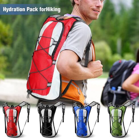4 Pcs Hydration Backpack for 2 Liter Bladder Hydration Pack Backpack Lightweight Water Backpack Outdoor Sports Cycling Biking Running Climbing Travelling Men Women,Water Bladder Not Included in Saudi Arabia