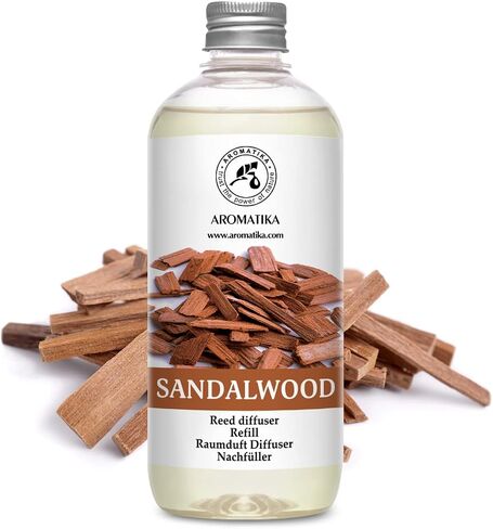 Reed Diffuser Refill Sandalwood 17 Fl Oz (500ml) - Room Diffuser - Home Fragrance - Scented Diffusers for Aromatherapy - Air freshener - Fresh/Intensive Fragrance in Saudi Arabia