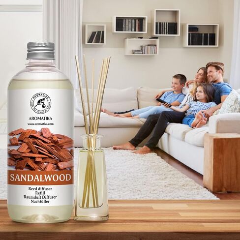 Reed Diffuser Refill Sandalwood 17 Fl Oz (500ml) - Room Diffuser - Home Fragrance - Scented Diffusers for Aromatherapy - Air freshener - Fresh/Intensive Fragrance in Saudi Arabia