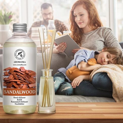 Reed Diffuser Refill Sandalwood 17 Fl Oz (500ml) - Room Diffuser - Home Fragrance - Scented Diffusers for Aromatherapy - Air freshener - Fresh/Intensive Fragrance in Saudi Arabia
