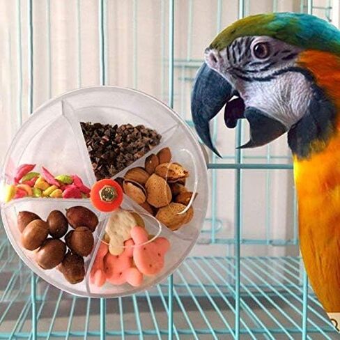Bird Creative Foraging Toy Seed Food Ball Rotate Wheel for Small and Medium Parrot Parakeet Cockatiel Conure African Grey Cockatoo Macaw Amazon Budgie Lovebird Canary Cage Feeder in Kuwait