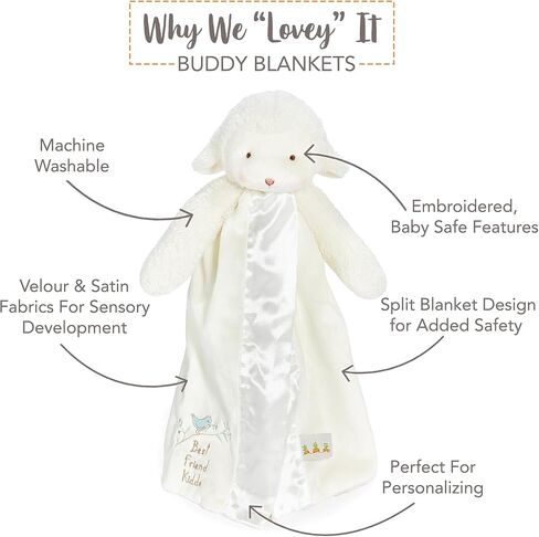 بطانية Bunnies By The Bay "Bloom Bunny" Buddy - بطانية أمان للأرنب المحشو والطفل مقاس 16 بوصة - قطيفة فائقة النعومة مع بطانة من الساتان in Kuwait