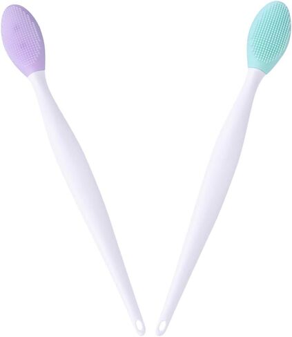 بو بيت بوب فرشاة اسنان للكلاب، مجموعة فرش اسنان لطيفة من السيليكون الناعم بوجهين مع مقبض طويل منحني للعناية باسنان الكلاب (4 قطع بالوان عشوائية) in Kuwait