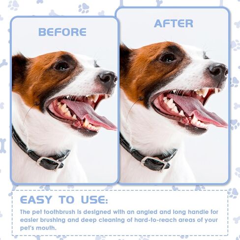 Bawuie 100 قطعة فرشاة أسنان للكلاب برأسين، مجموعة فرشاة أسنان بمقبض طويل للحيوانات الأليفة، شعيرات ناعمة، فرش أسنان للحيوانات الأليفة للكلاب الصغيرة والكبيرة، القطط، تنظيف أسنان الجراء، العناية بالفم والأسنان (أبيض) in Kuwait