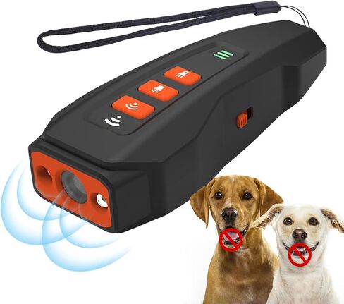 Voraiya® Dog Bark Deterrent Devices, Ultrasonic Anti Bark Device for Dogs, Best Rechargeable 3 in 1 Dog Training & Behavior Aids, Safe for Human & Dogs, Portable Dog Whistle Safe for Indoor Outdoor in Kuwait