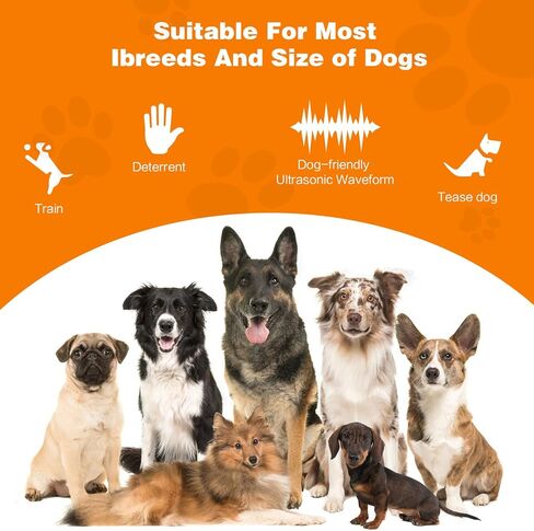 Voraiya® Dog Bark Deterrent Devices, Ultrasonic Anti Bark Device for Dogs, Best Rechargeable 3 in 1 Dog Training & Behavior Aids, Safe for Human & Dogs, Portable Dog Whistle Safe for Indoor Outdoor in Kuwait
